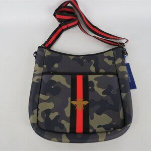 Parker & Hyde NWT Women's Neoprene Grey/Green Camo QUEEN BEE Classic Crossbody